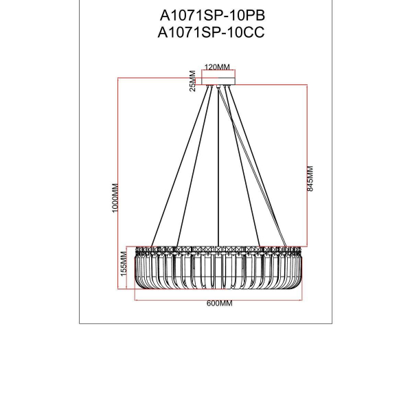 Подвесной светильник Arte Lamp Mayotte A1071SP-10CC