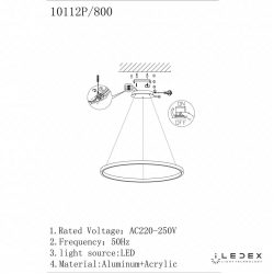 Подвесной светодиодный светильник iLedex Axis 10112P/1-24W-3000K-D800 BR