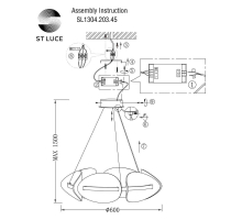 Подвесной светодиодный светильник ST Luce Etoile SL1304.203.45