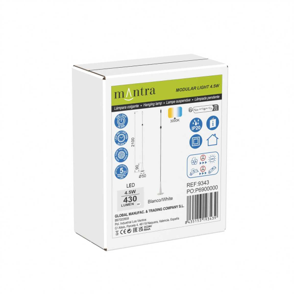 Подвесной светильник без плафона и основания Mantra Andromeda 9343