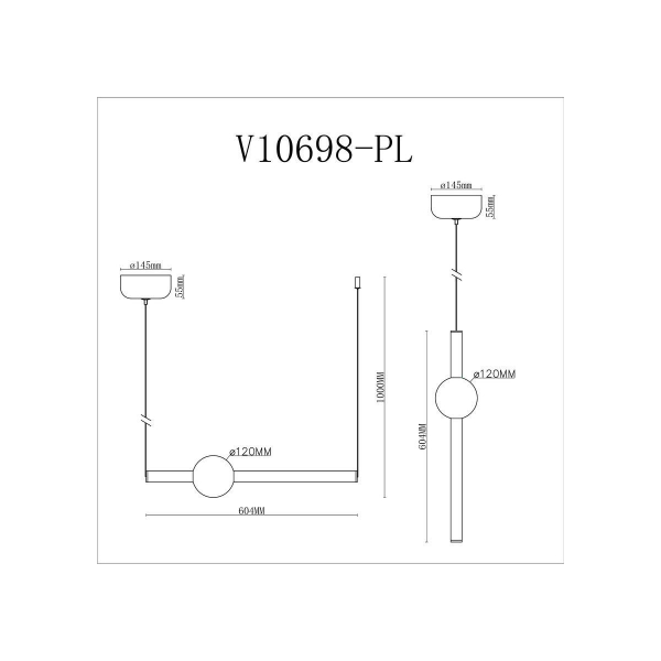 Подвесной светодиодный светильник Moderli Eclipse V10698-PL