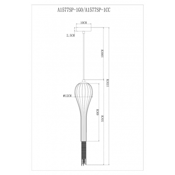 Подвесной светильник Arte Lamp Waterfall A1577SP-1CC