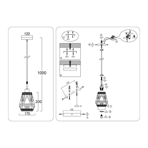 Светильник подвесной Ambrella light TRADITIONAL TR8521 Светильник подвесной Ambrella light TRADITIONAL TR8521