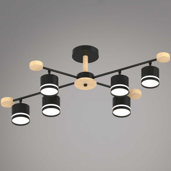 Люстра Reluce 78730-0.3-06 GX53 BK+WOOD