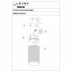 Потолочный светодиодный светильник iLedex Delta 1954-10W-3000K-36 BK+BR