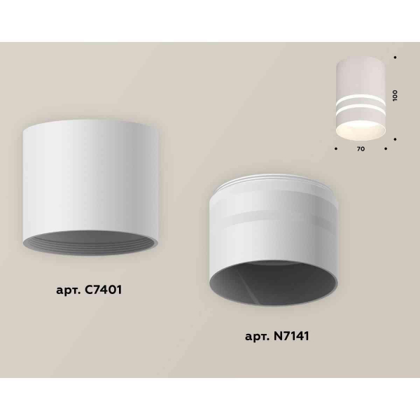 Комплект накладного светильника Ambrella light Techno Spot XS7401042 SWH/FR белый песок/белый матовый (C7401, N7141)