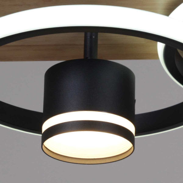 Потолочный светильник Reluce 29560-0.3-2+2 BK+WOOD