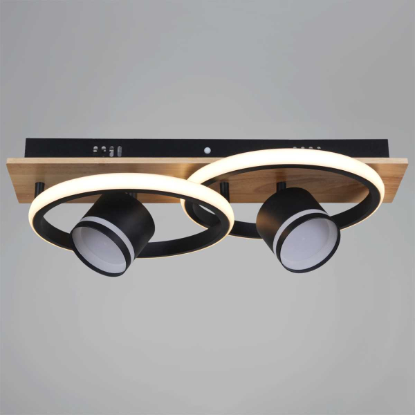 Потолочный светильник Reluce 29560-0.3-2+2 BK+WOOD