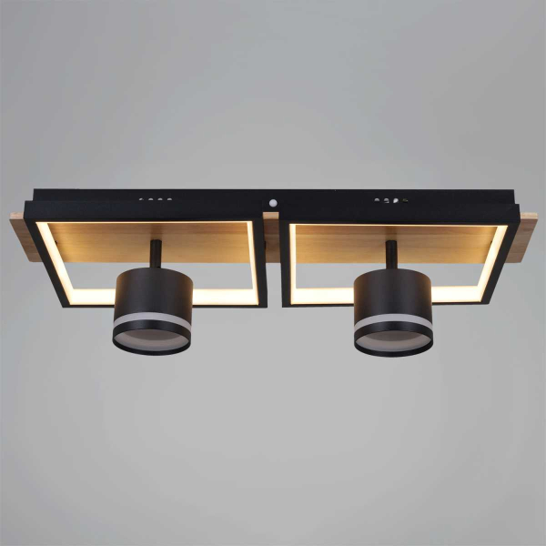 Потолочный светильник Reluce 19560-0.3-2+2 BK+WOOD