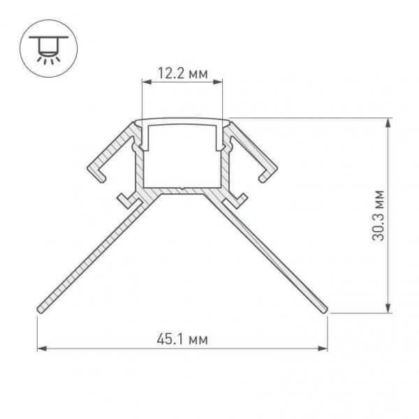 Профиль Arlight ARH-DECORE-S12-EXT-2000 ANOD внешний 023889