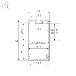 Профиль Arlight Line-S-3667-3000 Black 042903