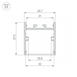 Профиль Arlight SL-LINE-3638-LW-3000 WHITE 043975