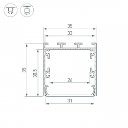 Профиль Arlight Line-S-3535-2500 Black 041827