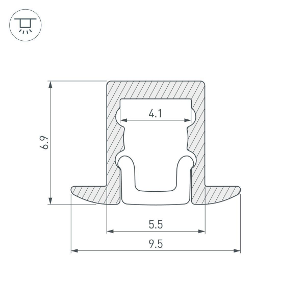 Профиль Arlight ARH-Micro-F-W4-2000 Anod 036400