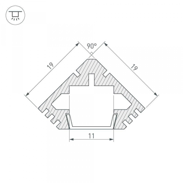 Профиль Arlight PDS45-T-2000 ANOD Black 015033