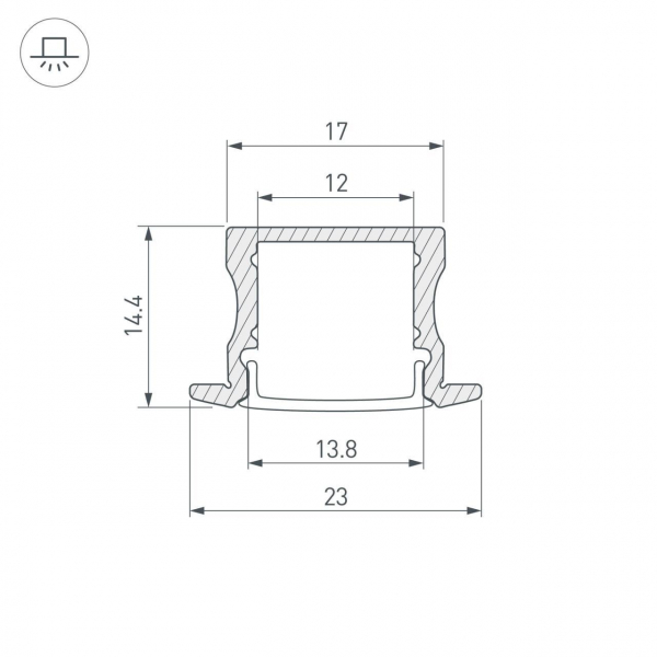 Встраиваемый профиль ARH-LINE-2315-F-2000 ANOD GOLD 039991