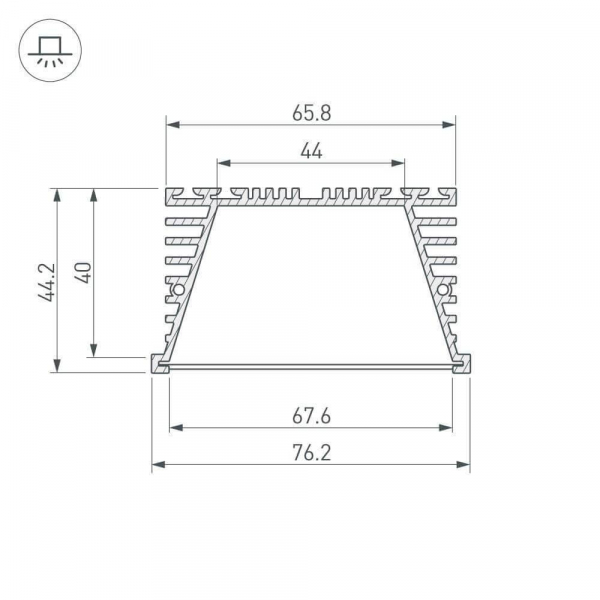 Профиль Arlight KLUS-POWER-RW70F-2000 ANOD 019881