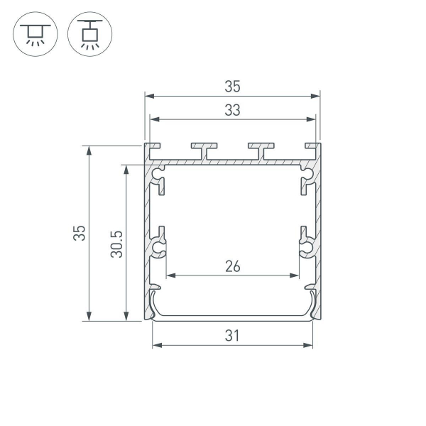 Профиль Arlight Line-S-3535-2500 Anod 041825