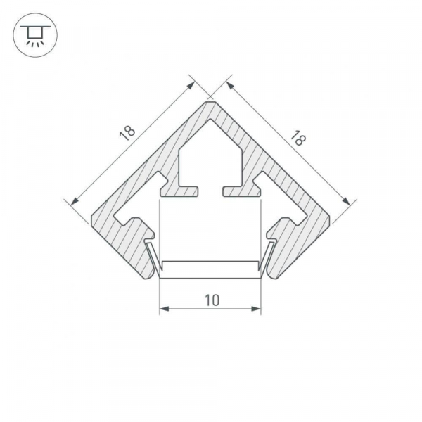 Профиль Arlight PDS45-KUB-2000 ANOD 021646