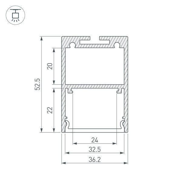 Профиль Arlight ARH-Line-3750A-3000 Anod 036137