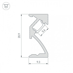 Профиль Arlight SL-Bevel-W21-2000 Anod Black 043688