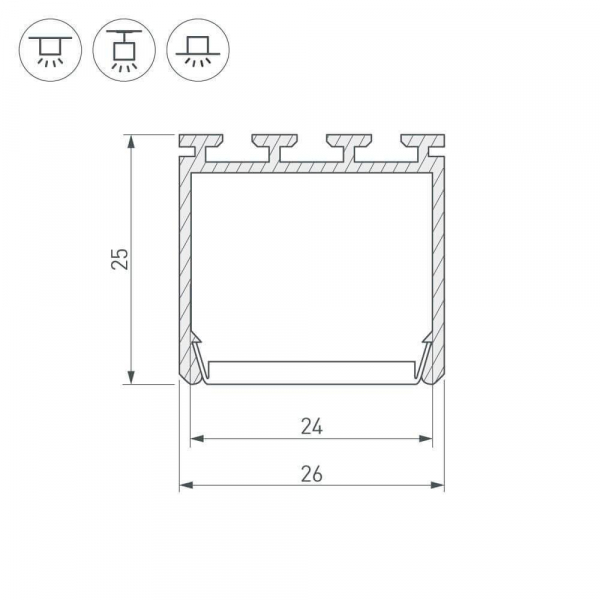 Профиль Arlight PLS-LOCK-H25-2000 ANOD 016386