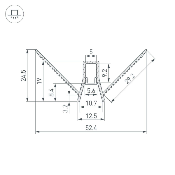 Профиль встраиваемый Arlight Decore-S6-Ext-V-Comfort-2000 Anod внешний 043163