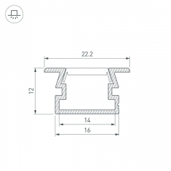 Профиль встраиваемый Arlight PDS-FS-2000 Anod Brown Deep 042585