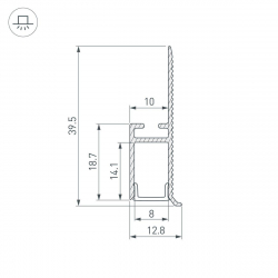 Профиль встраиваемый Arlight Wall-Fantom-Bent-W10-Side-2000 Anod 043694