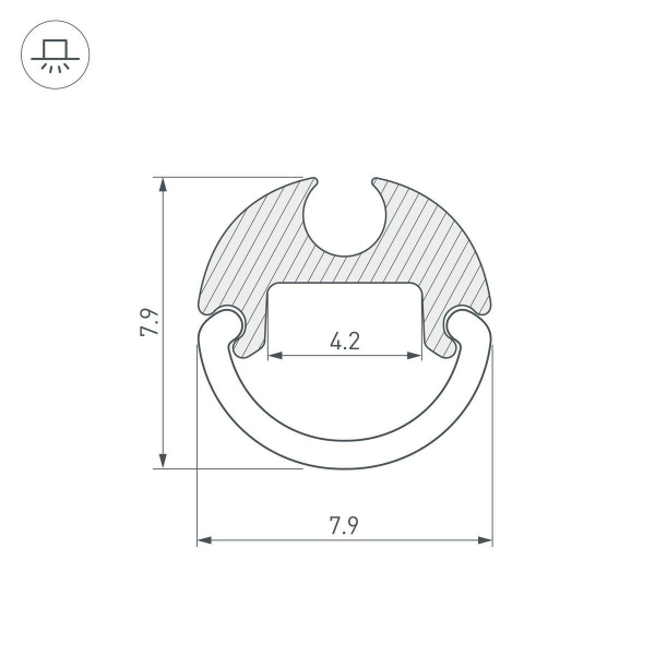 Профиль Arlight ARH-Round-D8-2000 Anod 036325