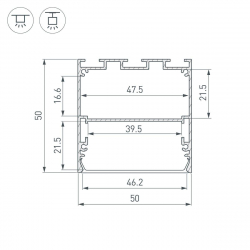 Профиль Arlight Line-S-5050-3000 Anod 041838