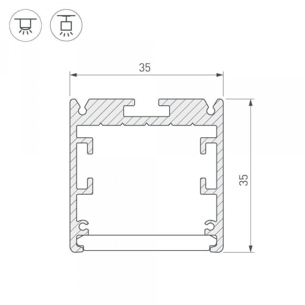 Профиль Arlight SL-ARC-3535-D3000-A45 BLACK (1180мм, дуга 1 из 8) 027634