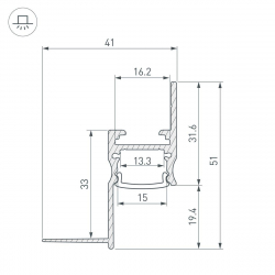 Профиль встраиваемый Arlight Arh-Сeil-S14-Shadow-3000 White 045554