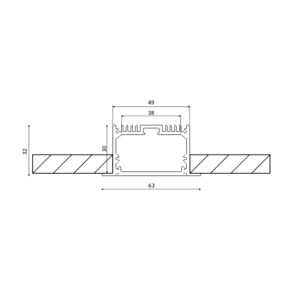 Профиль встраиваемый DesignLed LE.6332-R 010358 Профиль встраиваемый DesignLed LE.6332-R 010358