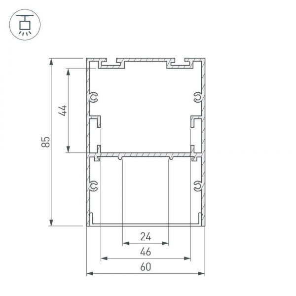 Профиль Arlight ARH-LINE-6085-2000 BLACK 018681