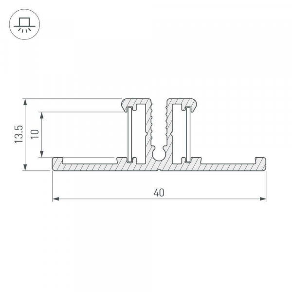 Профиль Arlight TOP-BACK-2000 ANOD (P10) 016981