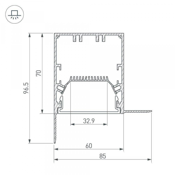 Профиль Arlight SL-LINIA55-FANTOM-EDGE-2000 ANOD 027162