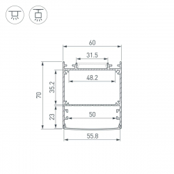 Профиль Arlight Line-6070-2000 Anod Black 046402