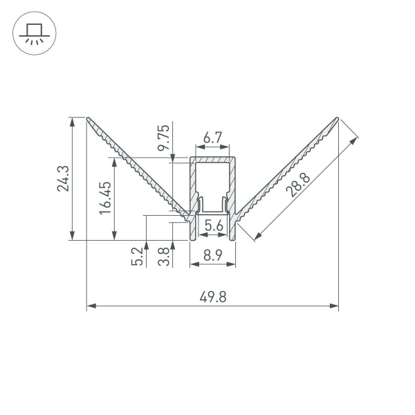 Профиль встраиваемый Arlight Decore-S6-Ext-Comfort-2000 Anod внешний 043162