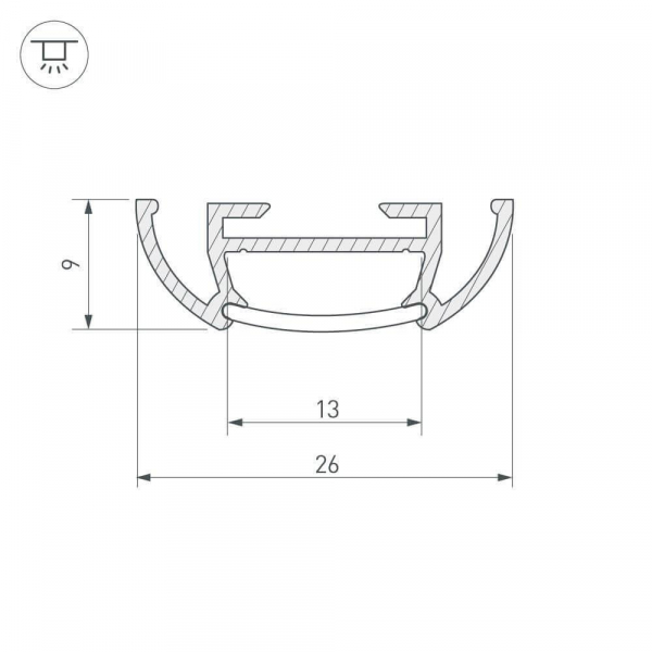 Профиль Arlight TS-A-2000 (CT) ANOD 016943