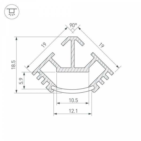 Профиль Arlight T45-2000 (CT) 016938