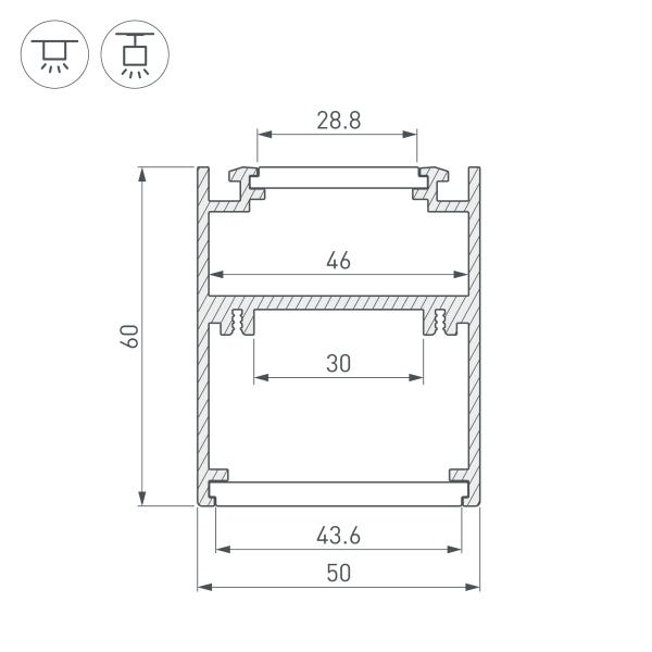 Профиль Arlight SL-ARC-5060-Line-2500 Black 029266