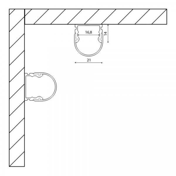 Профиль с рассеивателем SWG SF-2121-RD 000085