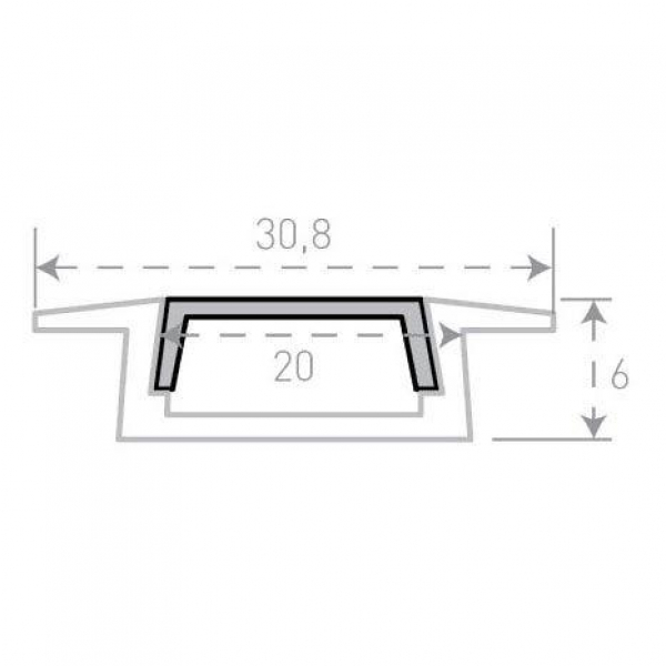 Встраиваемый профиль с рассеивателем SWG RC-3006 900083