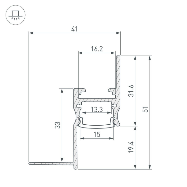 Профиль Arlight ARH-Сeil-S14-Shadow-2000 White 038594