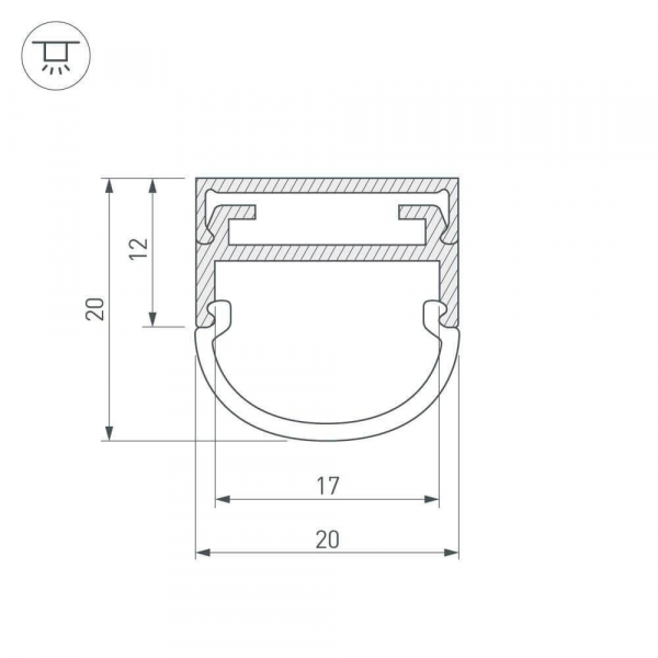 Профиль Arlight ARH-WIDE-B-H20-2000 ANOD 016188