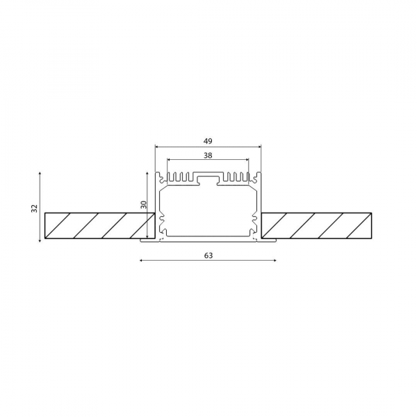 Профиль встраиваемый DesignLed LE.6332-W-R 010359