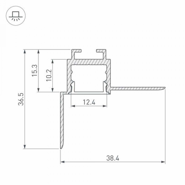 Встраиваемый профиль Arlight ARH-Ceil-S16-Fantom-Edge-2000 Anod 034979