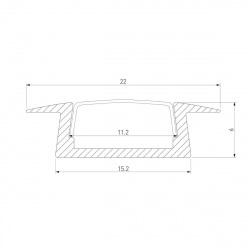 Профиль встраиваемый алюминиевый с рассеивателем Elektrostandard LL-2-ALP007 a053622