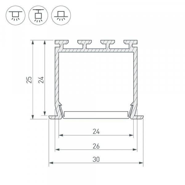 Профиль Arlight PLS-LOCK-H25-FS-2000 ANOD 016446